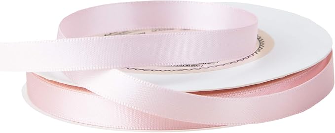 VATIN 3/8 inches Double Faced Light Pink/Baby Pink Polyester Satin Ribbon - Image 4