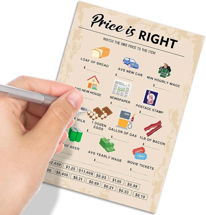 60th Birthday Party Games, Price is Right Games, Birthday Party Supplies - Image 4