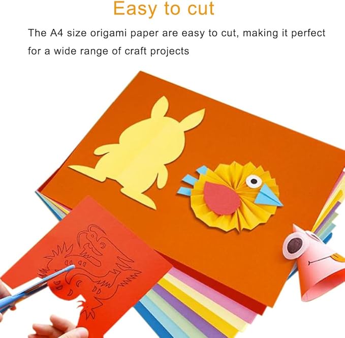 A4 Origami Paper Pink 100 Sheets, 8.27×11.7 inch Double Sided Color Easy Fold - Image 5
