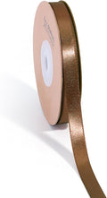 LaRibbons Brown Satin Ribbon 3/8 Inch 50 Yards Thin Luxury Double Faced Mocha by LaRibbons