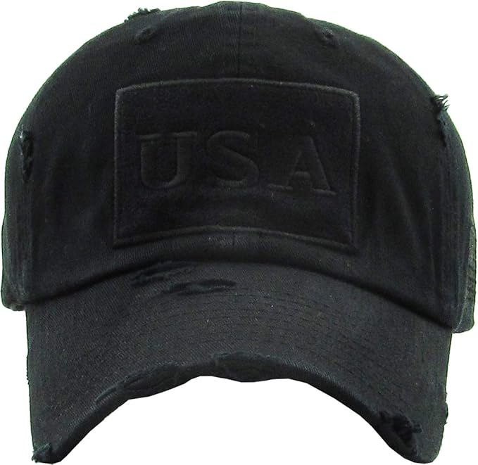 KBETHOS Flag USA America Military Thin Blue Line Thin Red Line Vintage Distressed Baseball Cap Dad Hat Unisex Adjustable…