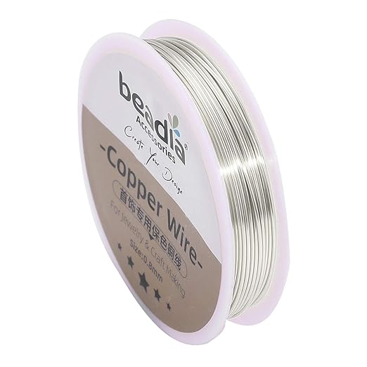 Silver Copper Wire 0.8mm Bead Cord by Beadia