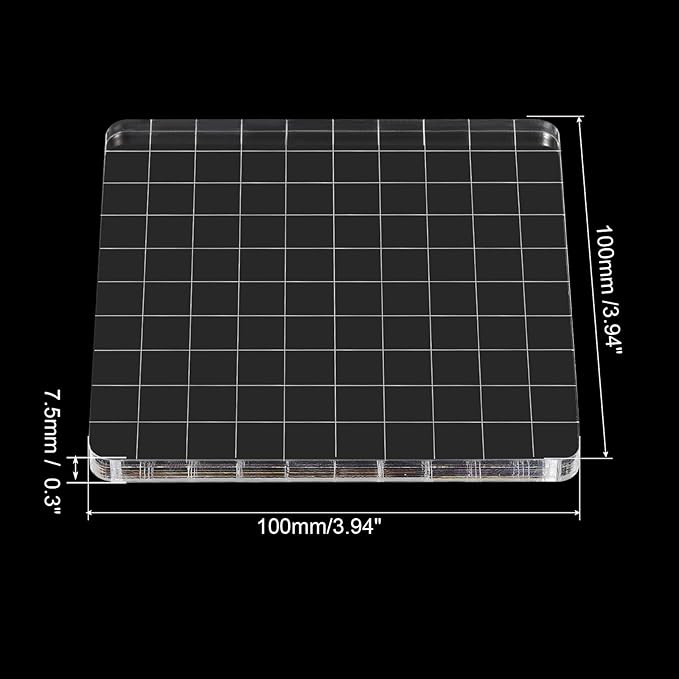 PATIKIL 4" x 4" Acrylic Stamp Block, 2 Pack Clear Stamping Block - Image 2