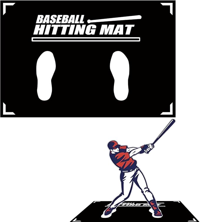 Baseball Training Mat, T Ball, Baseball and Softball Batter Stance Training Mat, Batting Mat 23.6 x 35.4 Inch