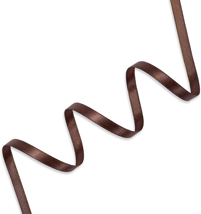 Humphrey's Craft 1/4 Inch Brown Double Faced Satin Ribbon - Image 2