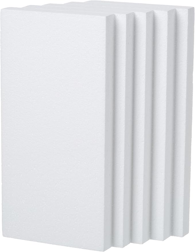 Crafare 5 Pack Craft Foam Blocks 12X6X1 inch Polystyrene Brick Rectangle - Image 5