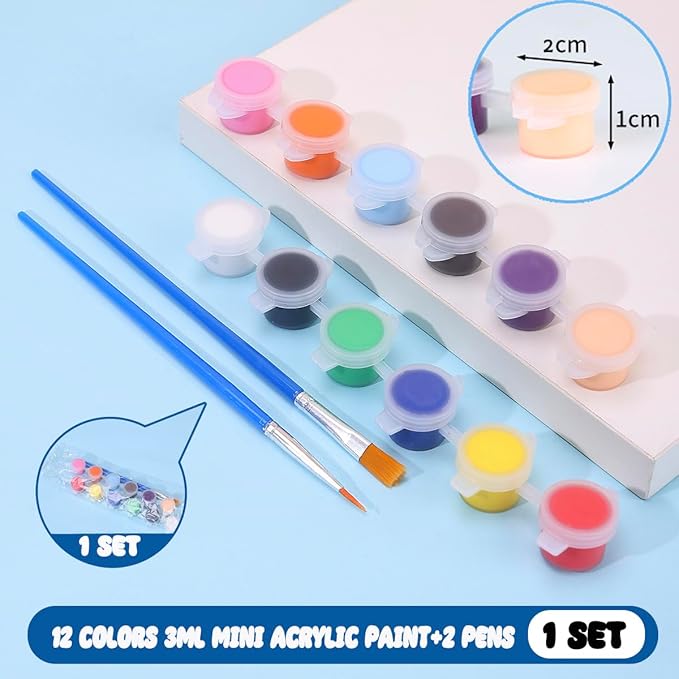40 Pack Mini Acrylic Paint Set, 12 Colors Washable Paint Strips - Image 5