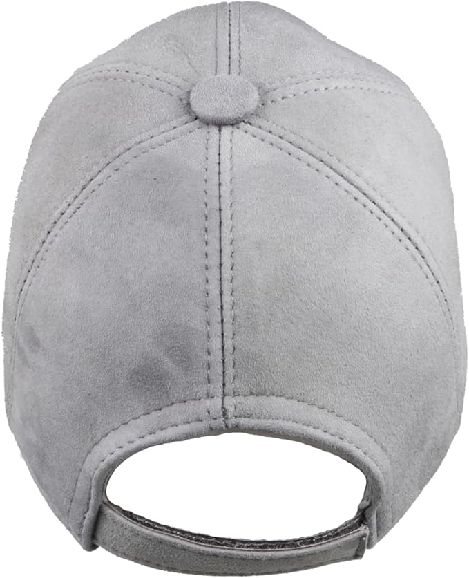 Suede Leather Baseball Cap – Unstructured 6 Panel Adjustable Strapback Hat for Men & Women
