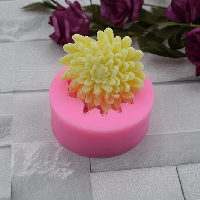 Chrysanthemum Flower Silicone Soap Mold Candle Mold Fondant Chocolate Cake - Image 3