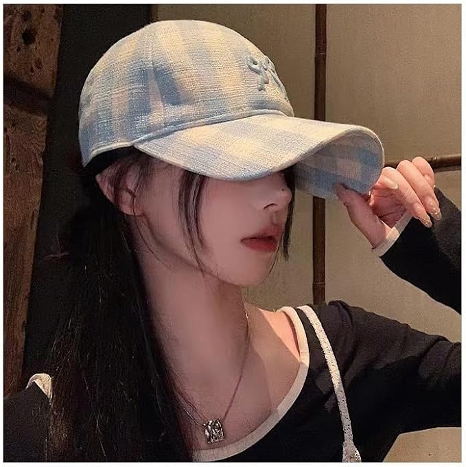 Sumleno Womens Trendy Cute Bow Baseball Cap Y2k Aesthetic Preppy Sun Cap Hiking Travel Trucker Hat Accessories