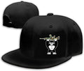 Skull Finger Flat Bill Hats for Men Black Mens Snapback Hat Baseball Cap Fitted Hat Rock N Roll Skeleton Hand Snap Backpack