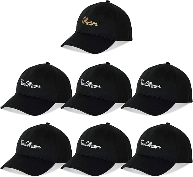 Party Gifts & Beyond Groomsman Baseball Hat 7 Packs Groomsmen Gifts Trucker Hats Team Groom Men's Hat for Bachelor Party