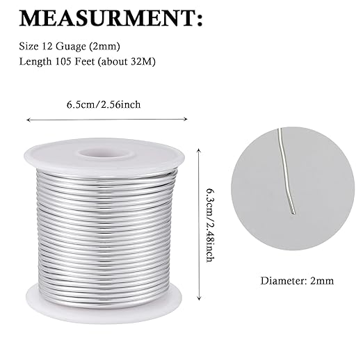12 Gauge Sliver Aluminum Craft Wire - Image 3