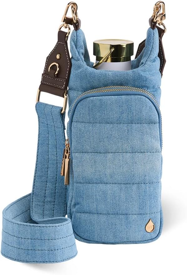 WanderFull® Original HydroBag® Collection, Water Bottle Holder, Gift for Women, Mom, Girlfriend, w/Strap & Phone Pocket, Hands-Free Crossbody Water Bottle Bag