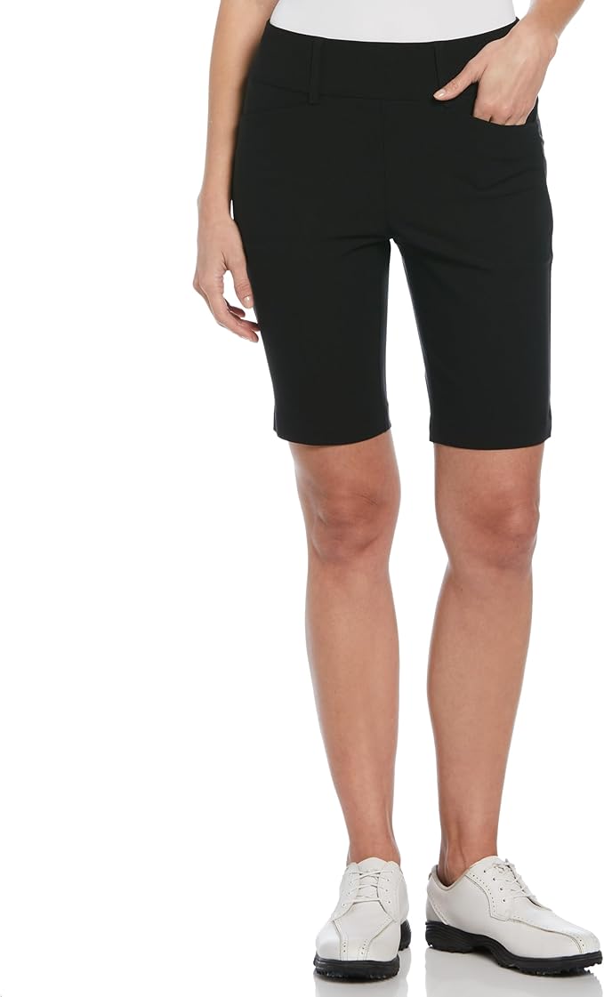 PGA Tour Women's 9.5” Pull-on Golf Shorts with Tummy Control, Performance Stretch, Moisture-Wicking, Sun Protection