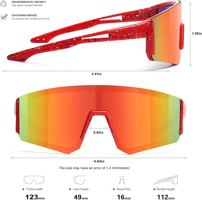 SEKKAF Youth Baseball Sunglasses for Boys Girls Age 6-12 Softball Cycling Sports Sunglasses for Kids Lightweight Frame