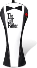 The Golf Father Funny Golf Club Covers, Driver Fairway Wood Hybrid Headcover, Mallet Putter Covers Blade Headcovers Putter Cover Magnetic, Black and White Color Iron Covers for Most Brands