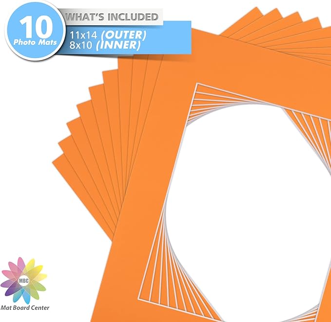 Mat Board Center, 11x14 for 8x10 Orange Color Mats - Image 4