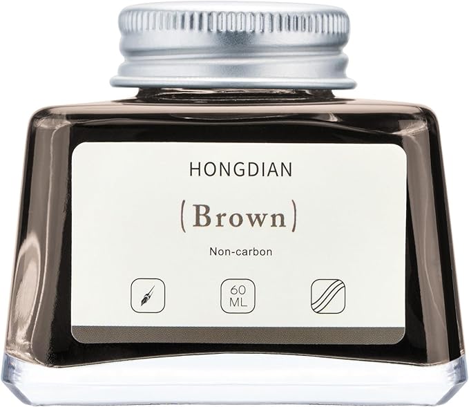 Asvine Hongdian Fountain Pen Bottled Ink Brown, 60ml Fountain Pen Ink Bottled - Image 4