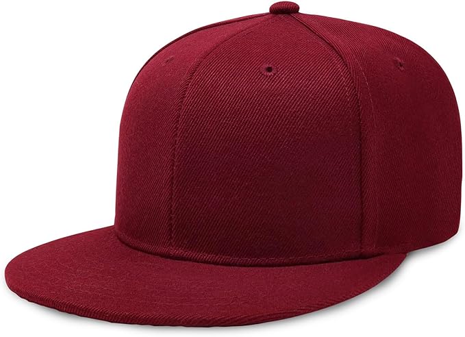 CHOK.LIDS Flat Bill Visor Classic Snapback Hat Blank Adjustable Brim High Top End Trendy Color Style Plain Tone Baseball Cap
