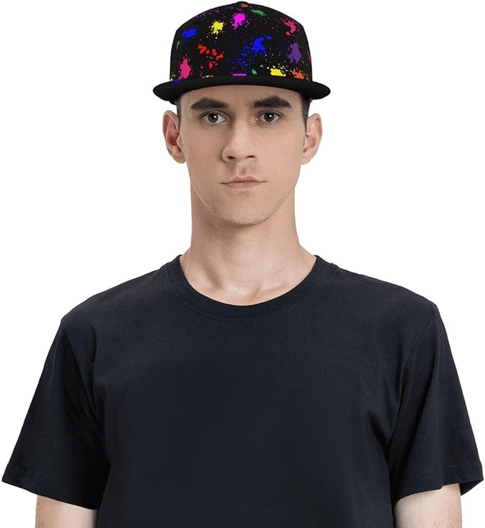 Fashion Snapback Hat for Men Women, Hip Hop Style Baseball Cap Flat Bill Hats Adjustable Trucker Sun Hat