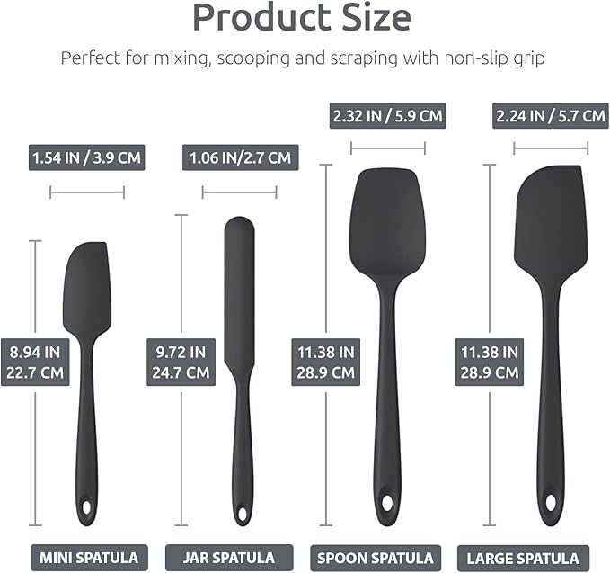 Heat Resistant Silicone Spatula Set: U-Taste 600ºF High Temp Seamless Food - Image 2