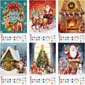 Dinifee 6 Pack Pre Drawn Canvas for Painting Pre Printed Canvas Kit 8 x 10 Inch Stretched Cotton Paint and Sip Set for Adults Couple Party Graduation Summer Date Night(Merry Xmas)