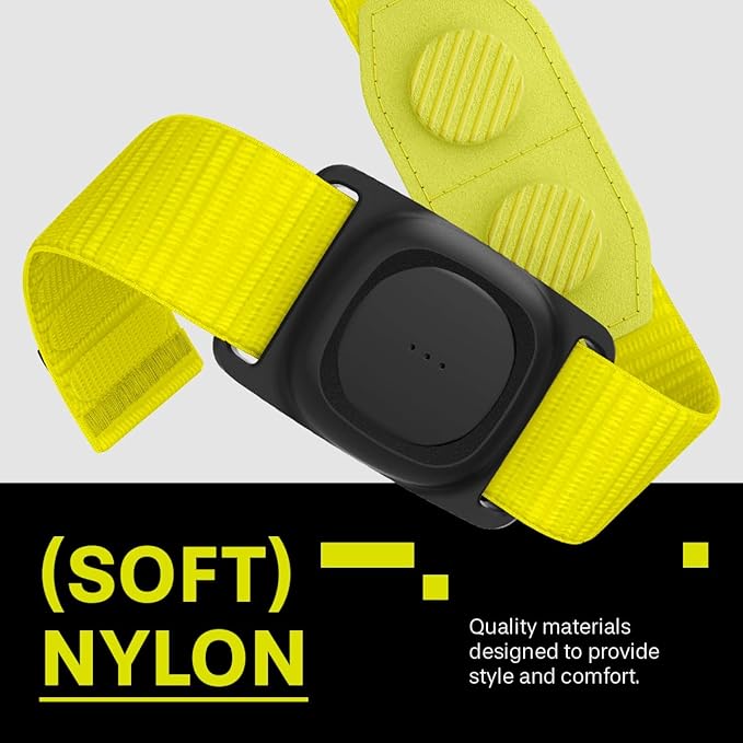 MAG-iT Magnetic Golf Range Finder Strap with Built-in GPS Tracker – GPS Tracker Holder Compatible with Find My App – Magnetic Mount for Golf Cart - Neon Yellow
