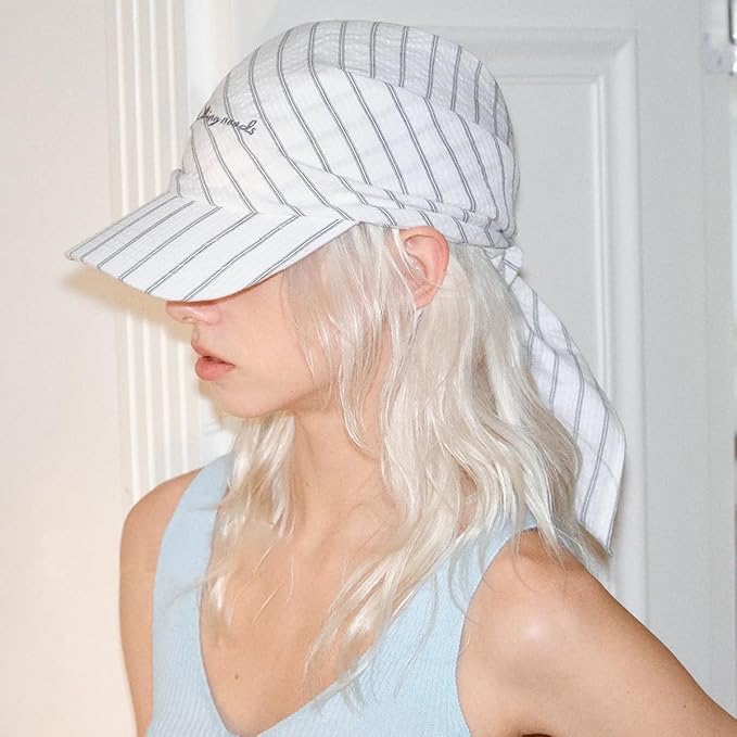 Women’s Plaid Bandana Baseball Cap – Y2K Adjustable Checkered Hat, Casual Streetwear Summer Fashion Visor Scarves