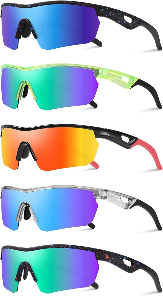 Kids Sunglasses Youth Baseball Sunglasses for Boys Girls 3-12 Polarized Softball Sports Goggles UV Protection