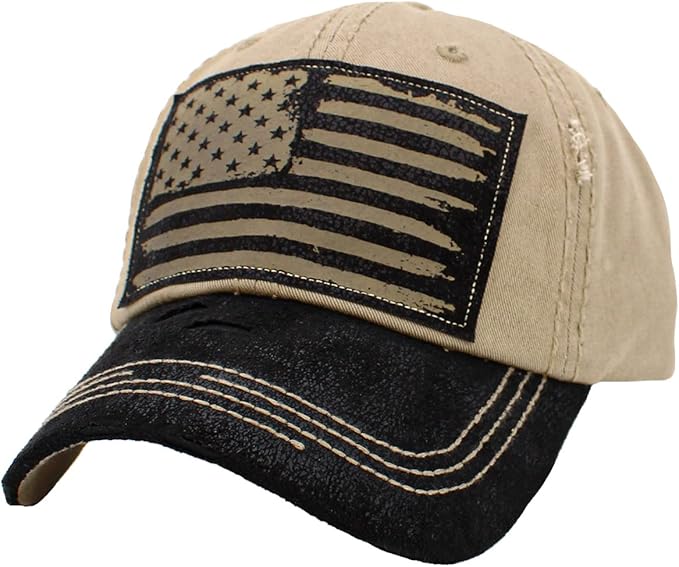 KBETHOS Flag USA America Military Thin Blue Line Thin Red Line Vintage Distressed Baseball Cap Dad Hat Unisex Adjustable…