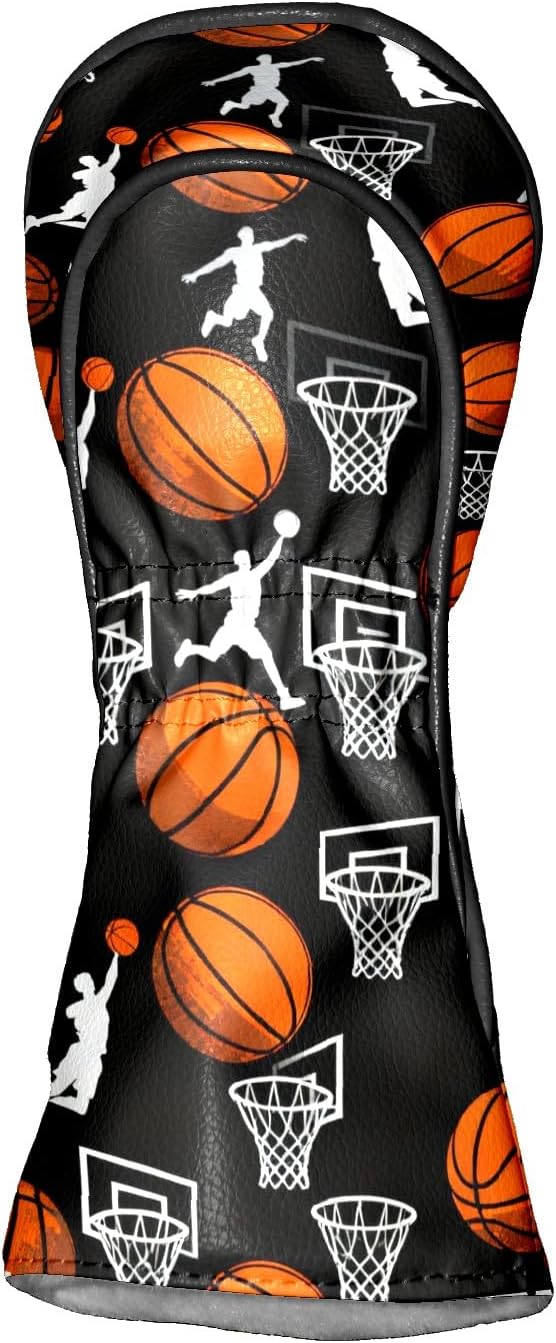 Golf Headcovers Fits Driver Hybrid Fairway 3/5 Wood, Waterproof PU Leather Golf Club Protector, Ideal Sports Accessories & Golfer Gift Colorful Geometry