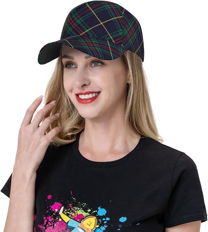 Vintage Cute Plaid Baseball Cap for Men Women,Adjustable Dad Hat Baseball Hat Summer Snapback Cap Outdoor