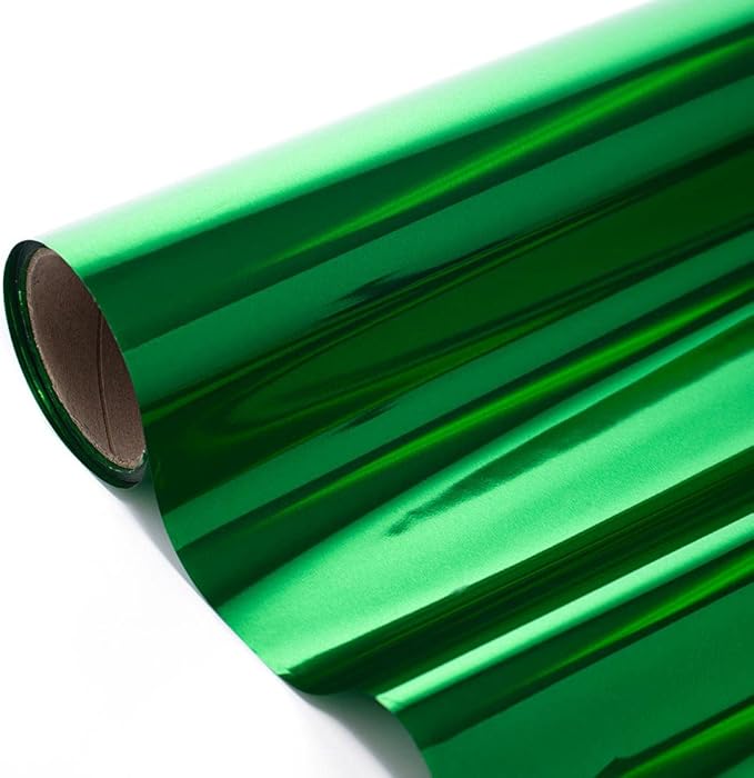 Anderson's Green Shiny Metallic PVC Roll: 47" x 100' Flame-Resistant Event Decor by Andersons