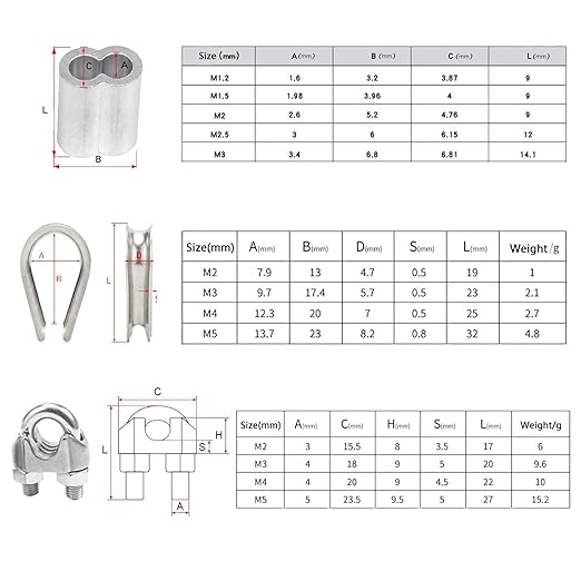 1/8 Inch Stainless Steel Wire Rope Kit, 7x7 Strands, 165 ft Length, - Image 3