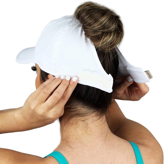Ponyflo Women’s Ponytail Baseball Cap, Patented Active Feather-Light Hat with Open Back