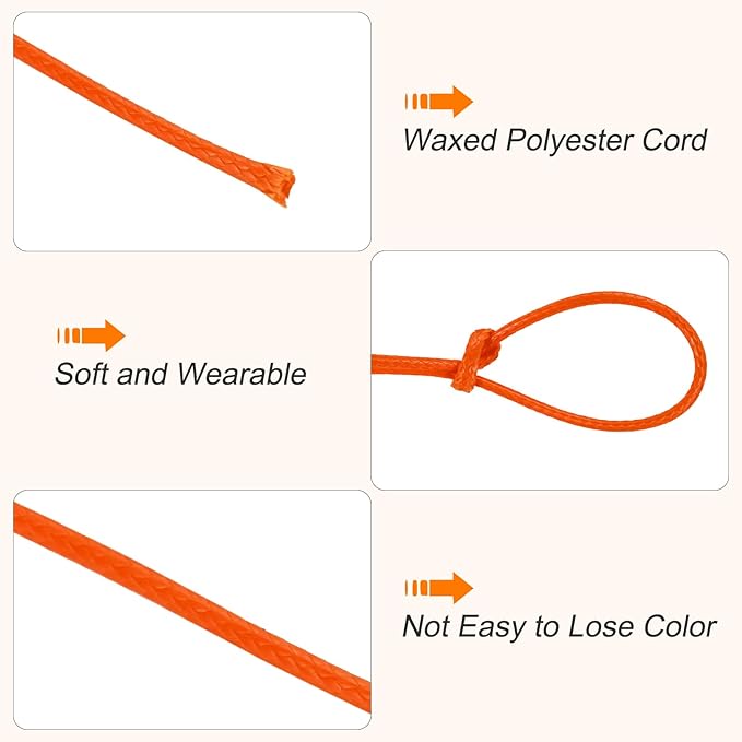 MECCANIXITY Waxed Cord 1mm Waxed Thread 87 Yard Wax String Leather Cord - Image 3