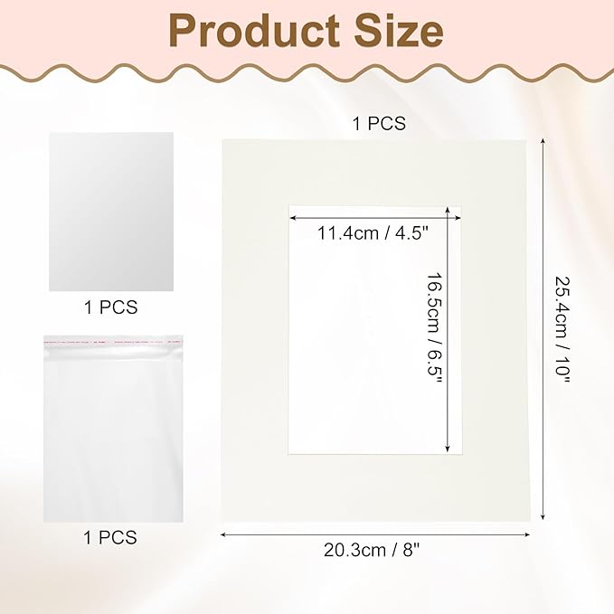 uxcell Picture Mats, 8 x 10 Mat Board Center - Image 2
