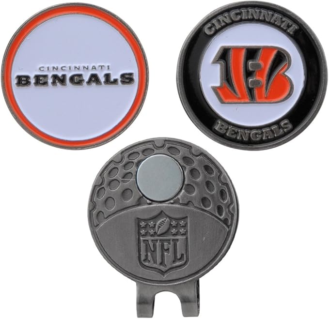 Team Golf NFL Golf Cap Clip with 2 Removable Double-Sided Enamel Magnetic Ball Markers, Attaches Easily to Hats