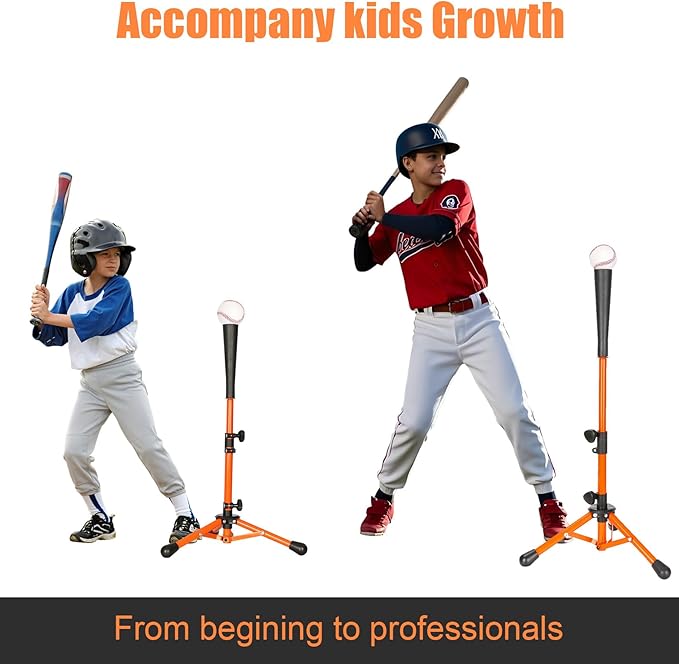 Storgem Baseball and Softball Tee,Batting Tee for Kids,Baseball Tees for Hitting,T Ball Training Stand,Easy Height Adjustment