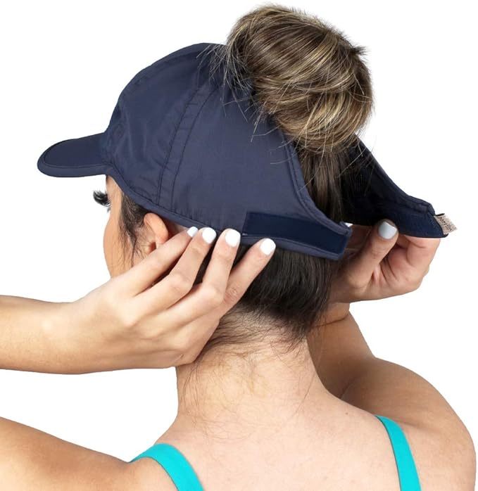 Ponyflo Women’s Ponytail Baseball Cap, Patented Active Feather-Light Hat with Open Back