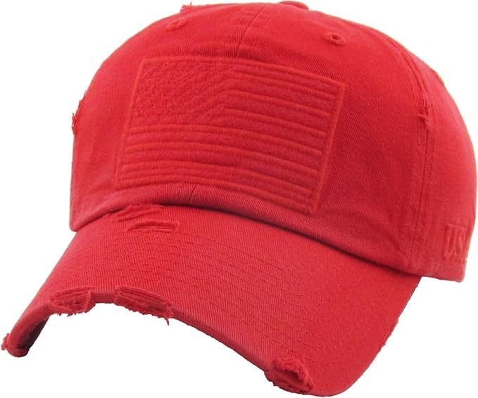 Funky Junque Distressed Vintage Baseball Cap - Embroidered Patch Women's Hat - Holiday, Lifestyle & Patriotic Designs