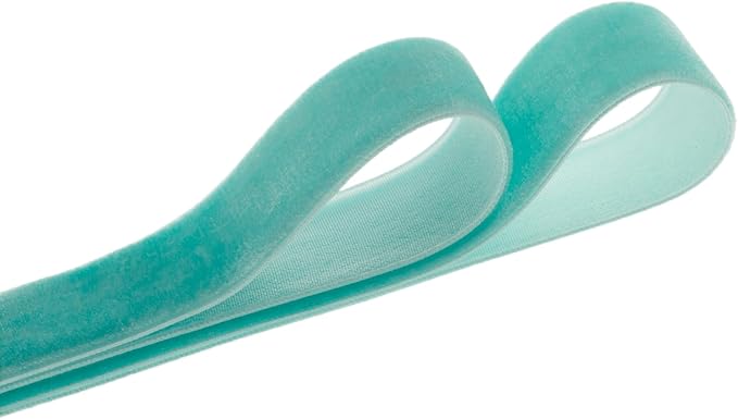 Vintage Turquoise Blue Velvet Ribbon Christmas Ribbon - Image 2