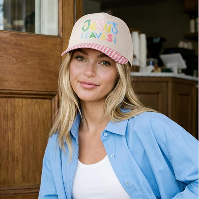 MIRMARU Two-Tone Vintage Canvas Trucker Hats for Men & Women, Adjustable Size Baseball Caps with Trendy Embroidered Design