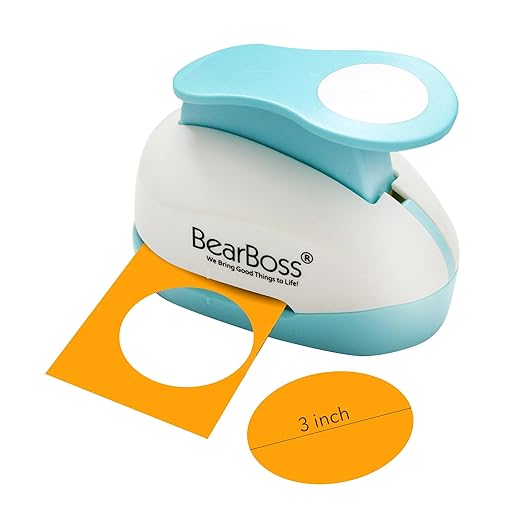 BearBoss 3 Inch Circle Punch, Hole Punch Shapes, Paper Punch Set by BearBoss