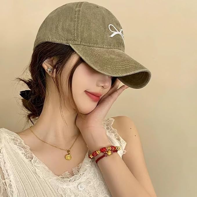 Sumleno Womens Trendy Cute Bow Baseball Cap Y2k Aesthetic Preppy Sun Cap Hiking Travel Trucker Hat Accessories
