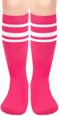 Sarfel Kids Soccer Socks Toddler Soccer Socks Girls Boys Soccer Socks Kids Tube Socks with Stripes Toddler Knee High Socks