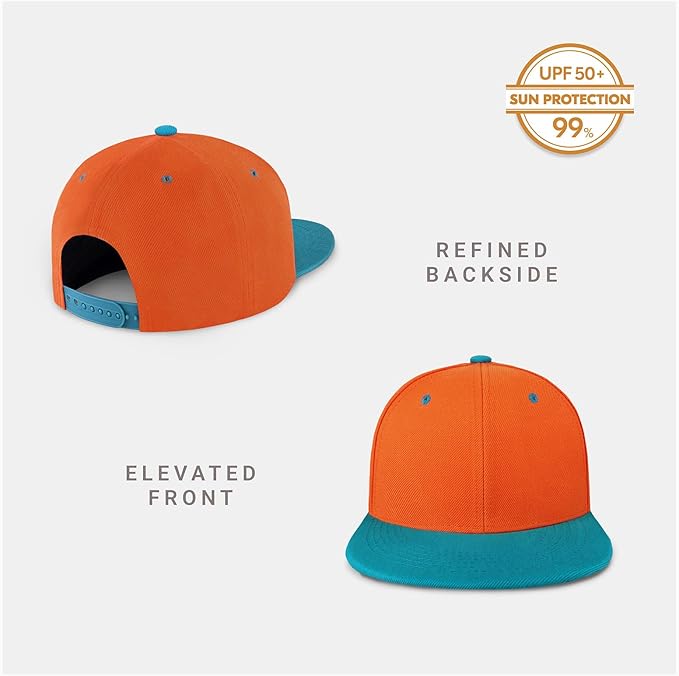 CHOK.LIDS Flat Bill Visor Classic Snapback Hat Blank Adjustable Brim High Top End Trendy Color Style Plain Tone Baseball Cap