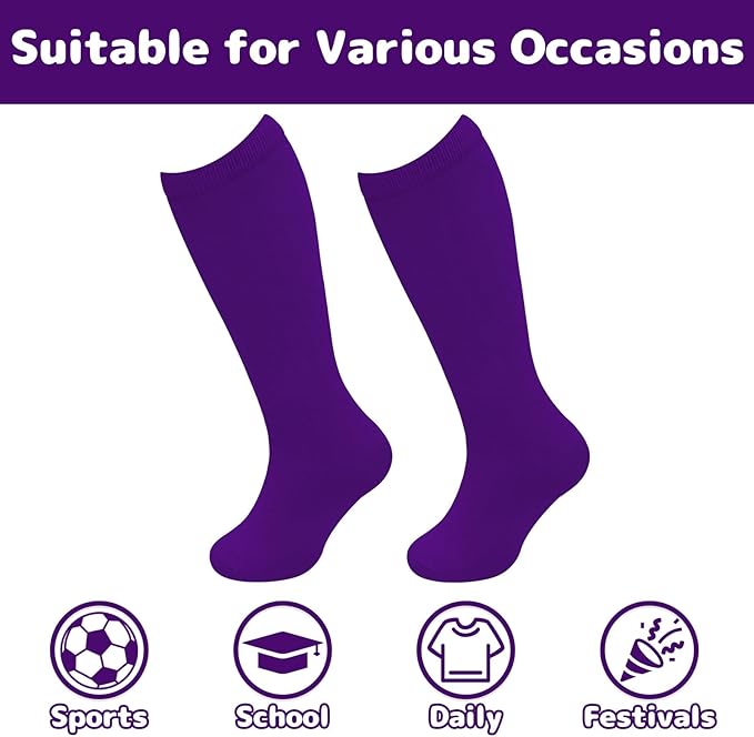 Olreco 1 Pack Toddler Kids Youth Soccer Socks Girls Boys Baseball Socks Youth Knee High Softball Football Accessories Cotton