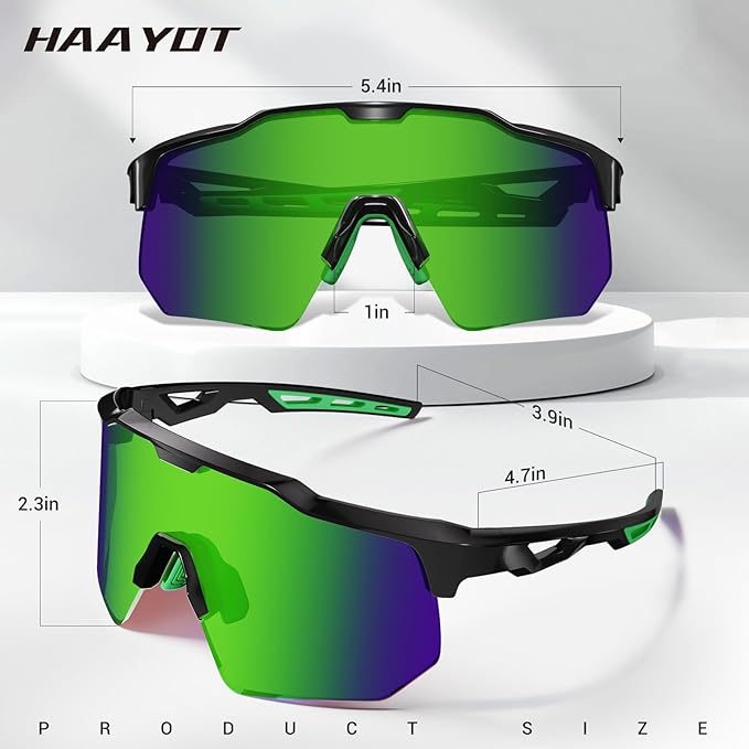 HAAYOT Polarized Sports Sunglasses for Men Women Youth Baseball Cycling Running Softball Biking Glasses 5 Lenses